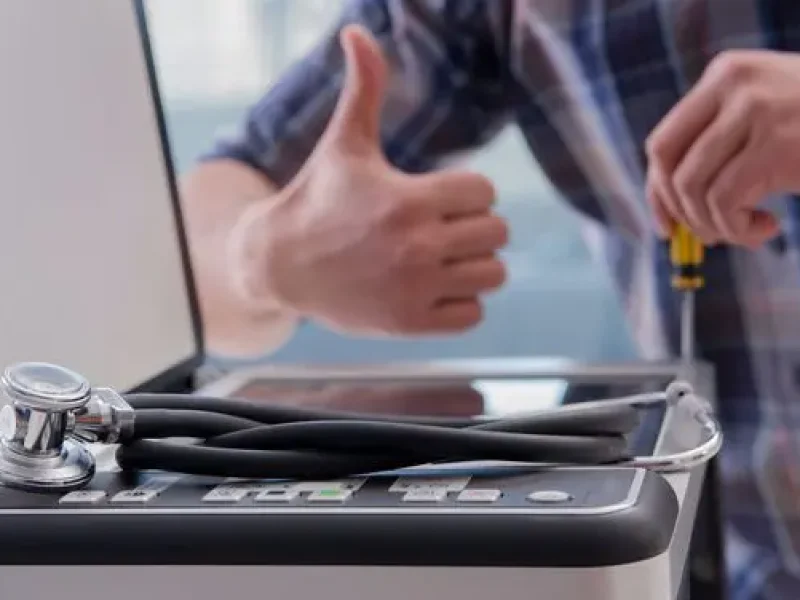 Professional printer repair service technician fixing an office printer in UAE