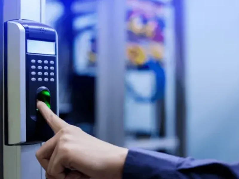 Biometric face and fingerprint access control system installed in Dubai office
