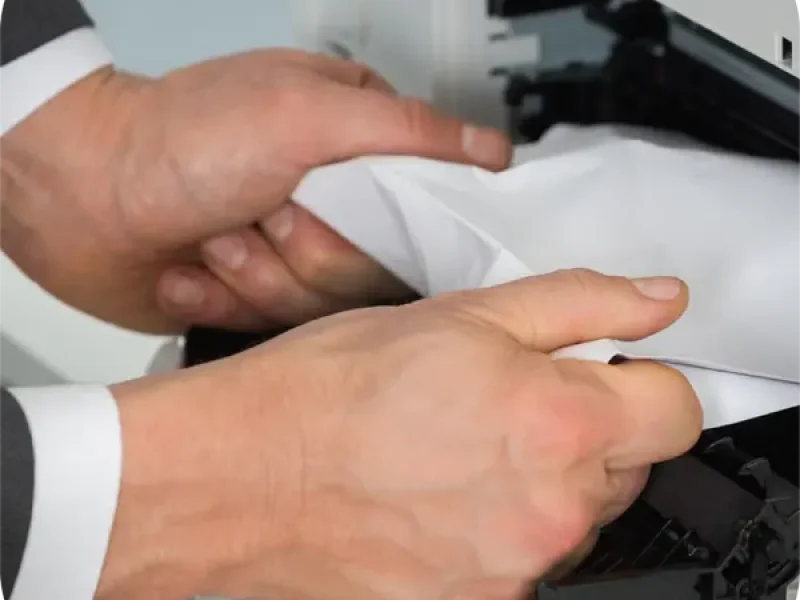Professional printer repair service technician fixing an office printer in UAE