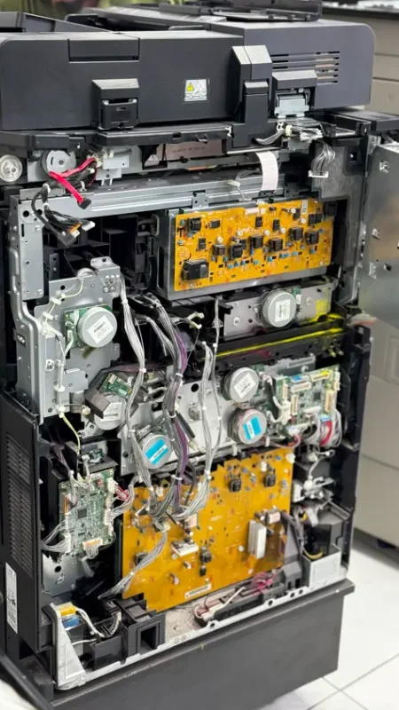 Professional printer repair service technician fixing an office printer in UAE