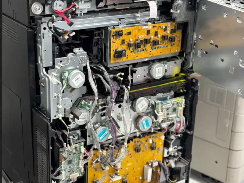 Professional printer repair service technician fixing an office printer in UAE